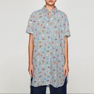 Book Button up Shirt Dress